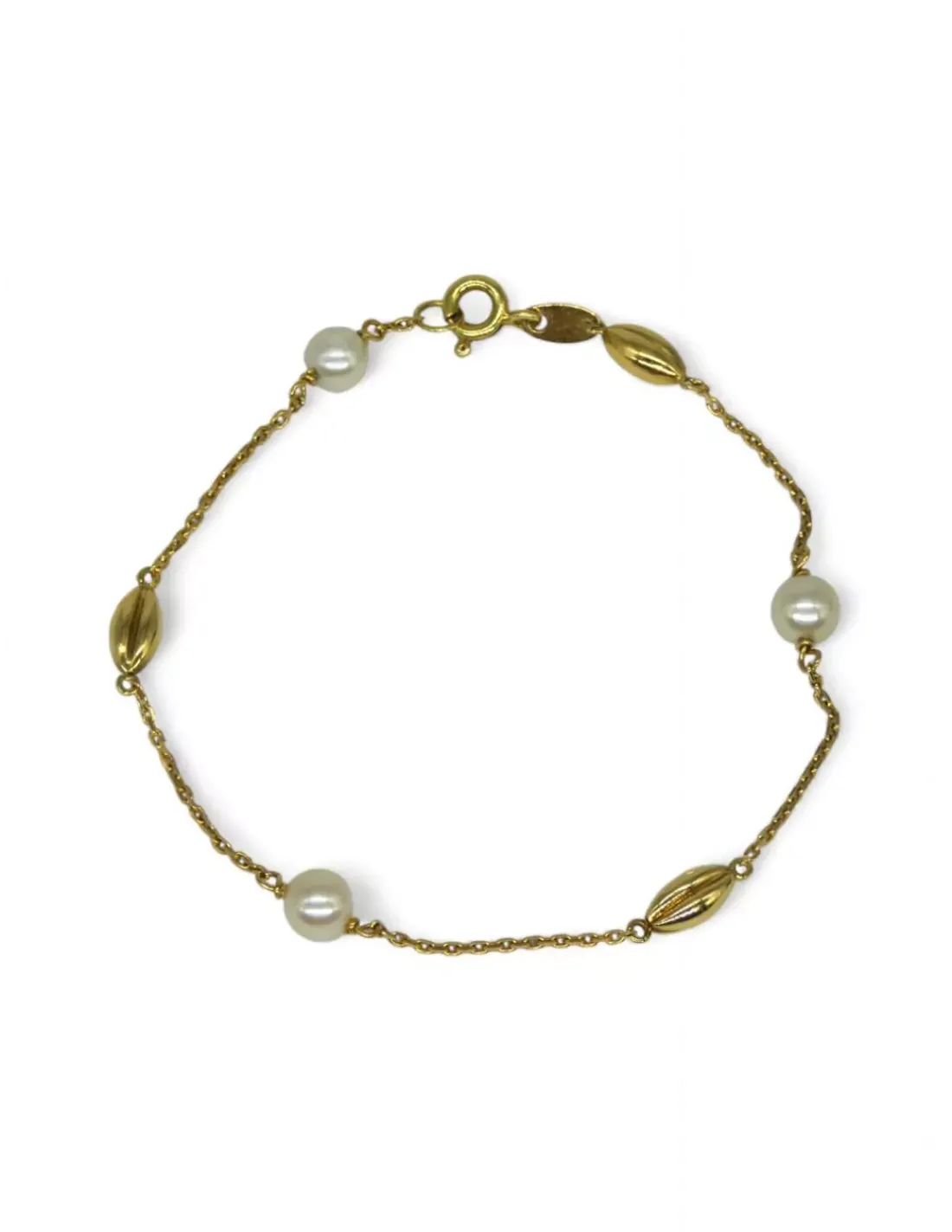 Sale Pulsera granos café y perlas oro 18k - 18cm Pulseras De Plata | Pulseras De Oro