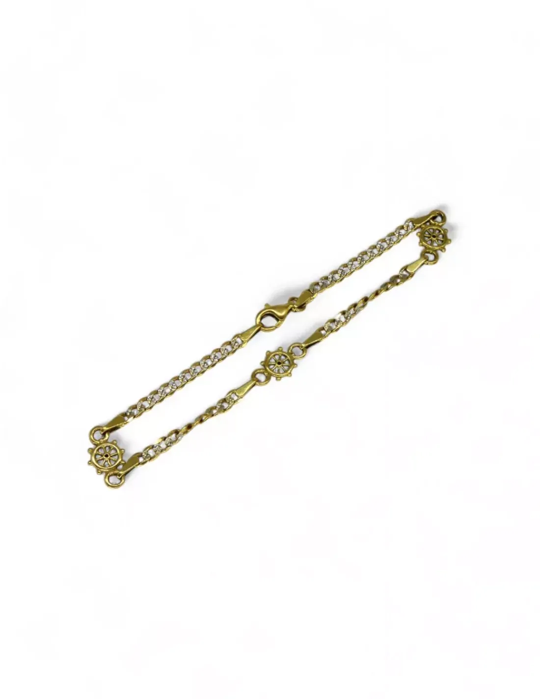 Clearance Pulsera motivos timón oro 18k - 19cm Pulseras De Plata | Pulseras De Oro