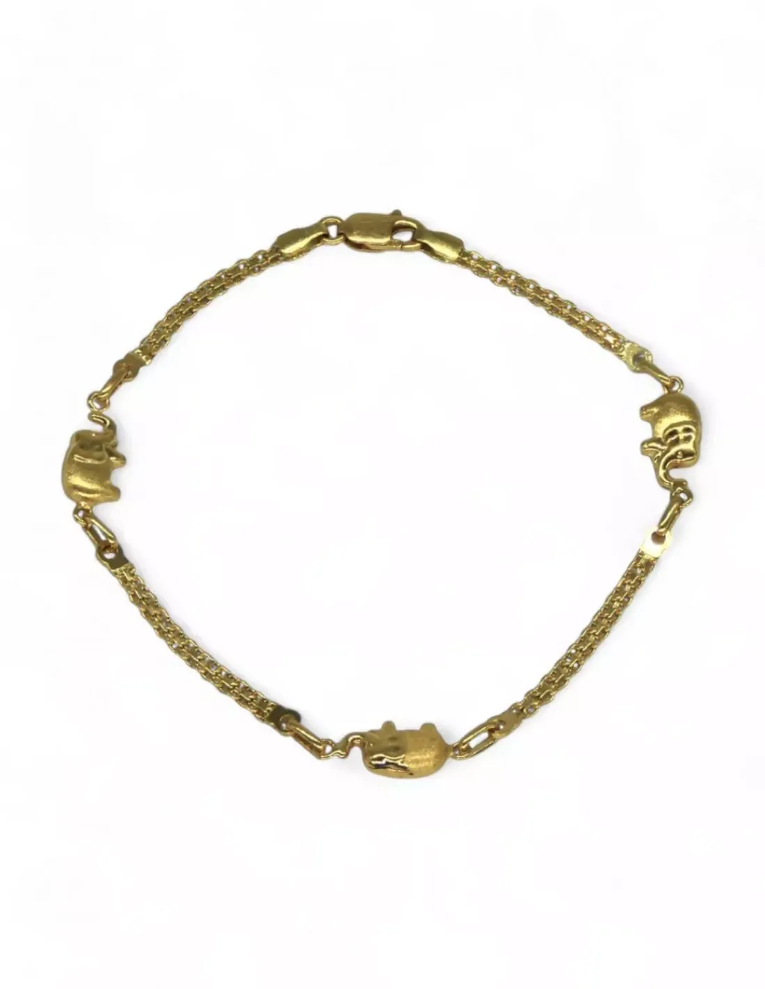 Best Pulsera motivos tres elefantes oro 18k - 18.5cm Pulseras De Plata | Pulseras De Oro