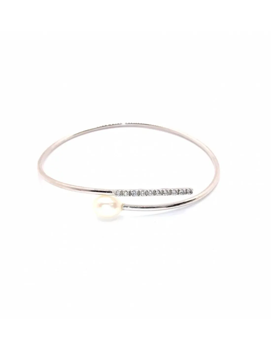 Sale Pulsera Novia Perla Oro Blanco 18k Pulseras De Oro