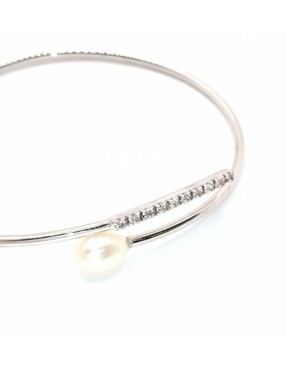 Sale Pulsera Novia Perla Oro Blanco 18k Pulseras De Oro