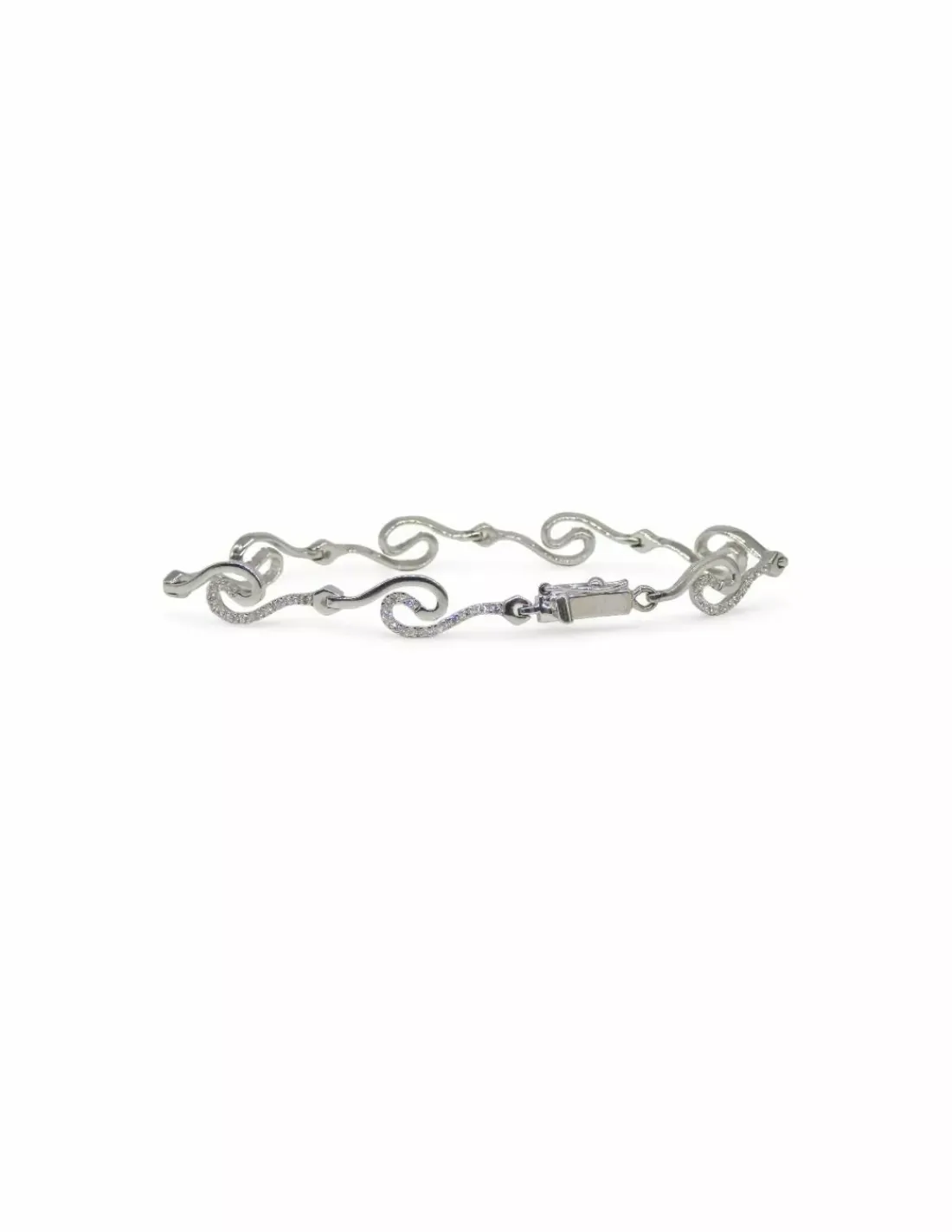 Flash Sale Pulsera olas con circonitas oro 18k - 18cm Pulseras De Plata | Pulseras De Oro