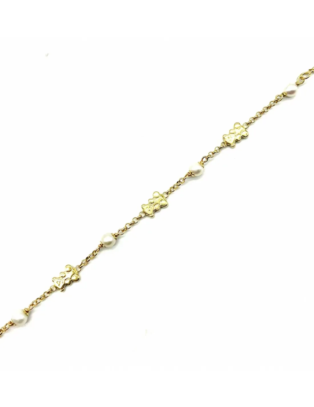 Cheap Pulsera osos y perlas oro 18k - 16.5cm Pulseras De Plata | Pulseras De Oro