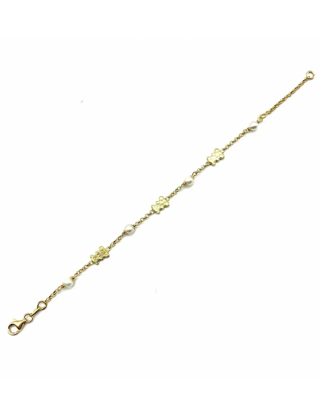 Cheap Pulsera osos y perlas oro 18k - 16.5cm Pulseras De Plata | Pulseras De Oro