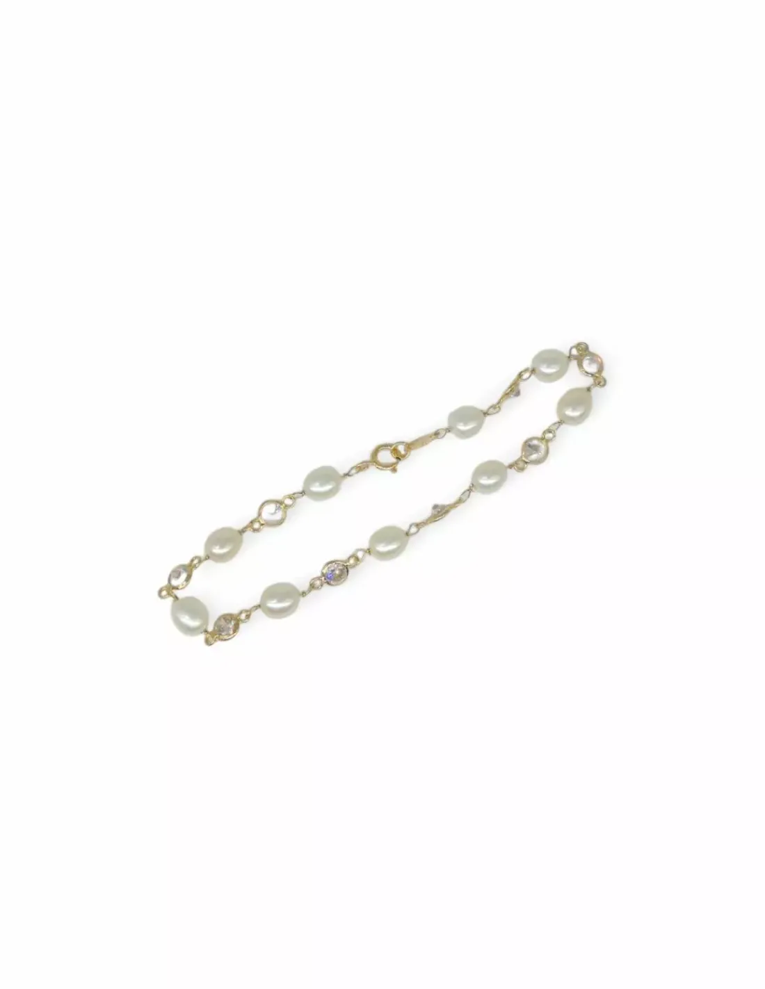 Store Pulsera perlas y circonitas oro 18k - 16cm Pulseras De Plata | Pulseras De Oro