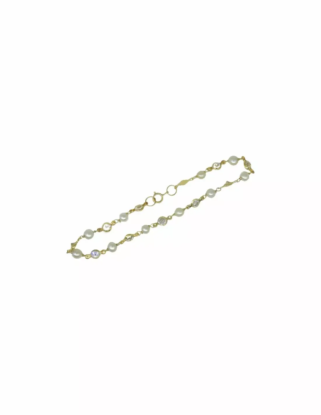 Best Sale Pulsera perlas y circonitas oro 18k - 18.6cm Pulseras De Plata | Pulseras De Oro