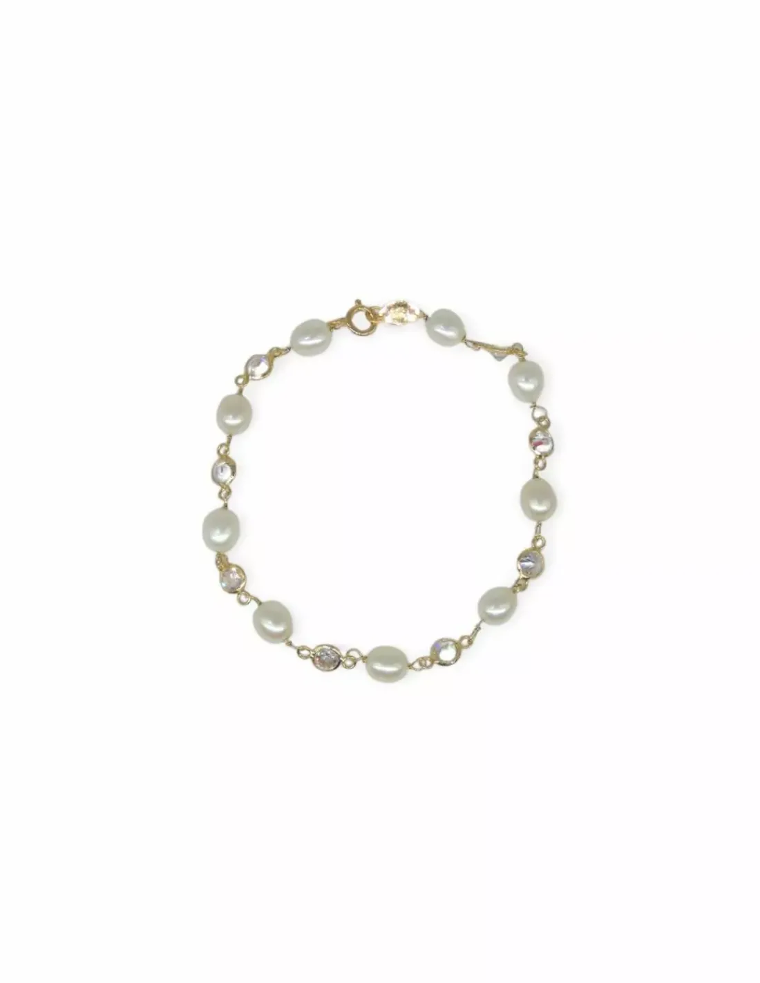 Store Pulsera perlas y circonitas oro 18k - 16cm Pulseras De Plata | Pulseras De Oro