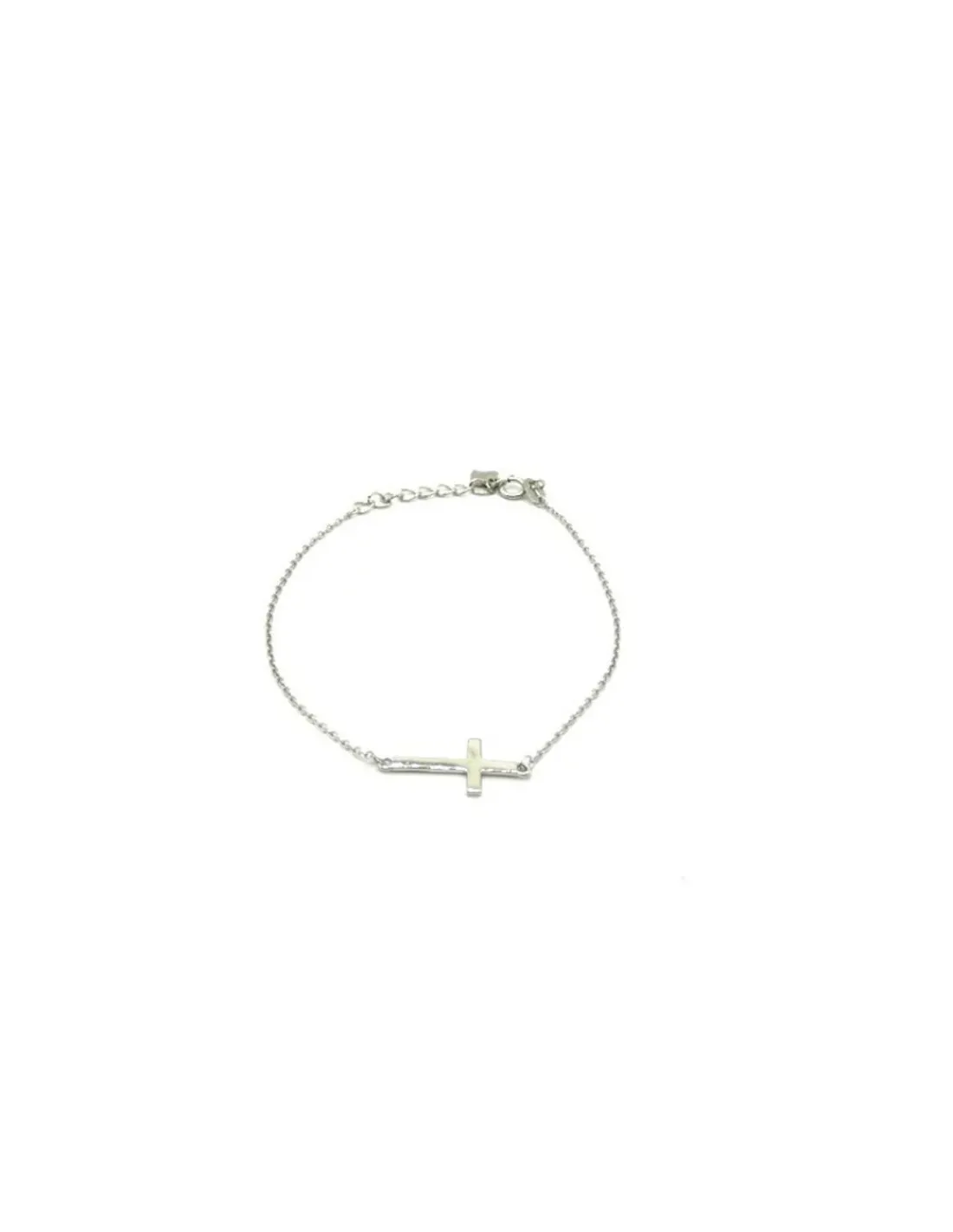 Outlet Pulsera plata cruz horizontal Pulseras De Oro Grabado | Pulseras De Oro