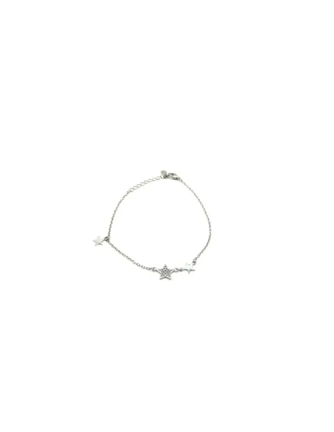 Store Pulsera plata triple estrella pulidas y circonitas Pulseras De Oro