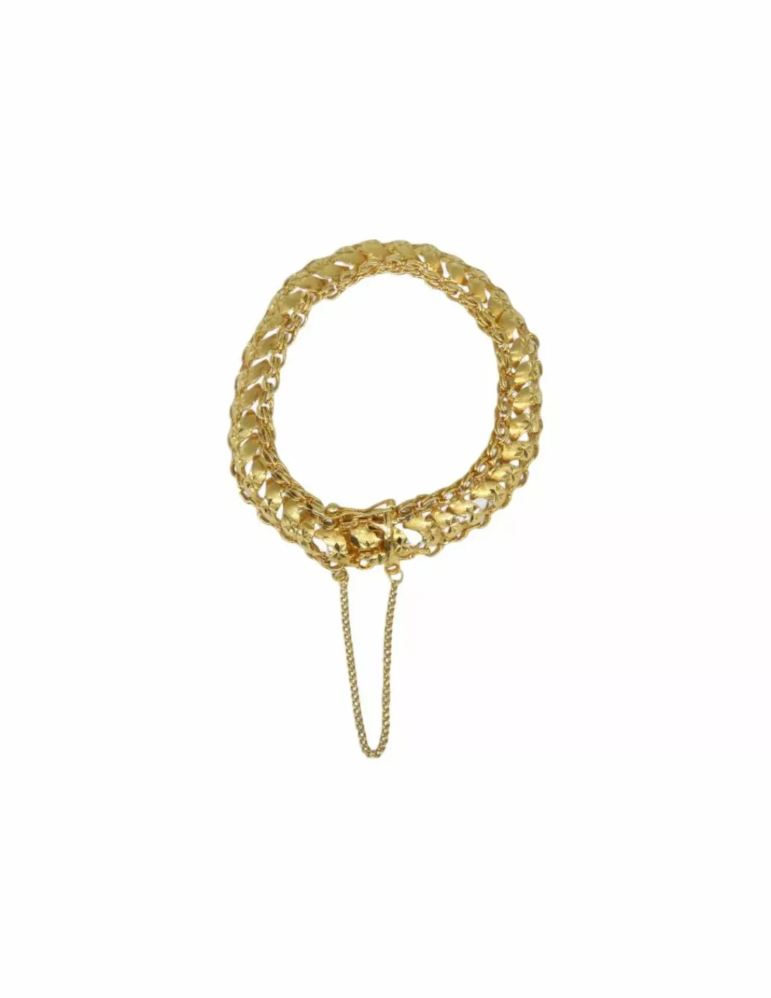 Outlet Pulsera princesa tallado flores oro 18k - 7cm Pulseras De Plata | Pulseras De Oro