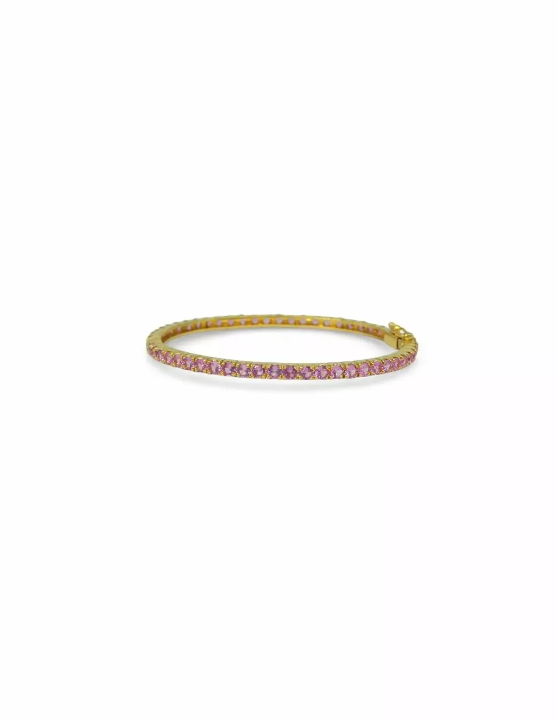 Discount Pulsera rígida con piedras fucsia oro 18k - 5.7cm Cañas | Pulseras De Plata