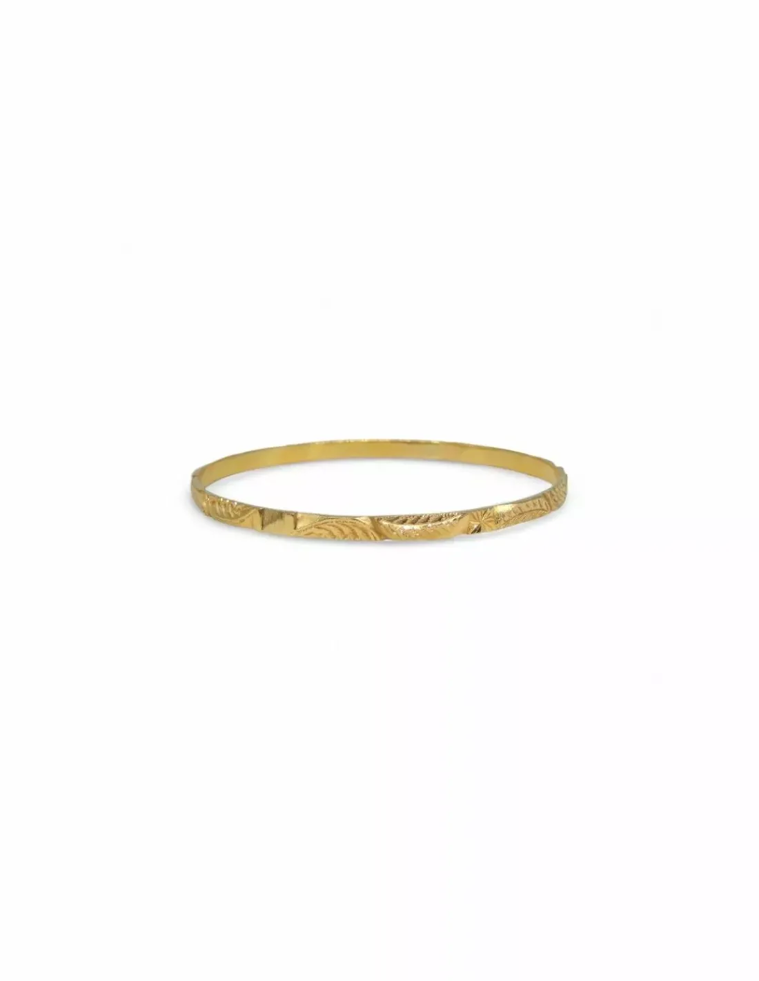 Outlet Pulsera rígida fina labrada oro 18k - 6.5cm Cañas | Pulseras De Oro