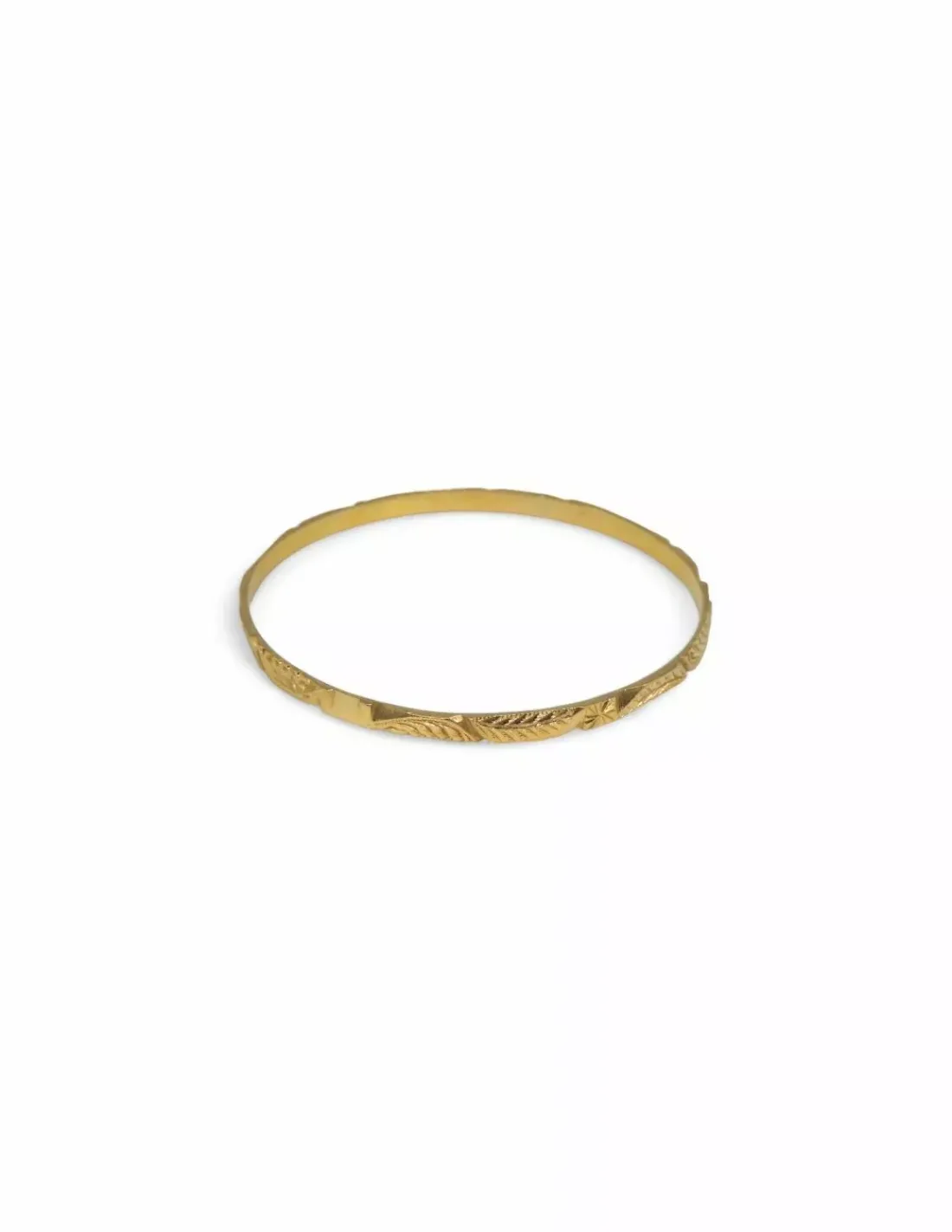 Outlet Pulsera rígida fina labrada oro 18k - 6.5cm Cañas | Pulseras De Oro