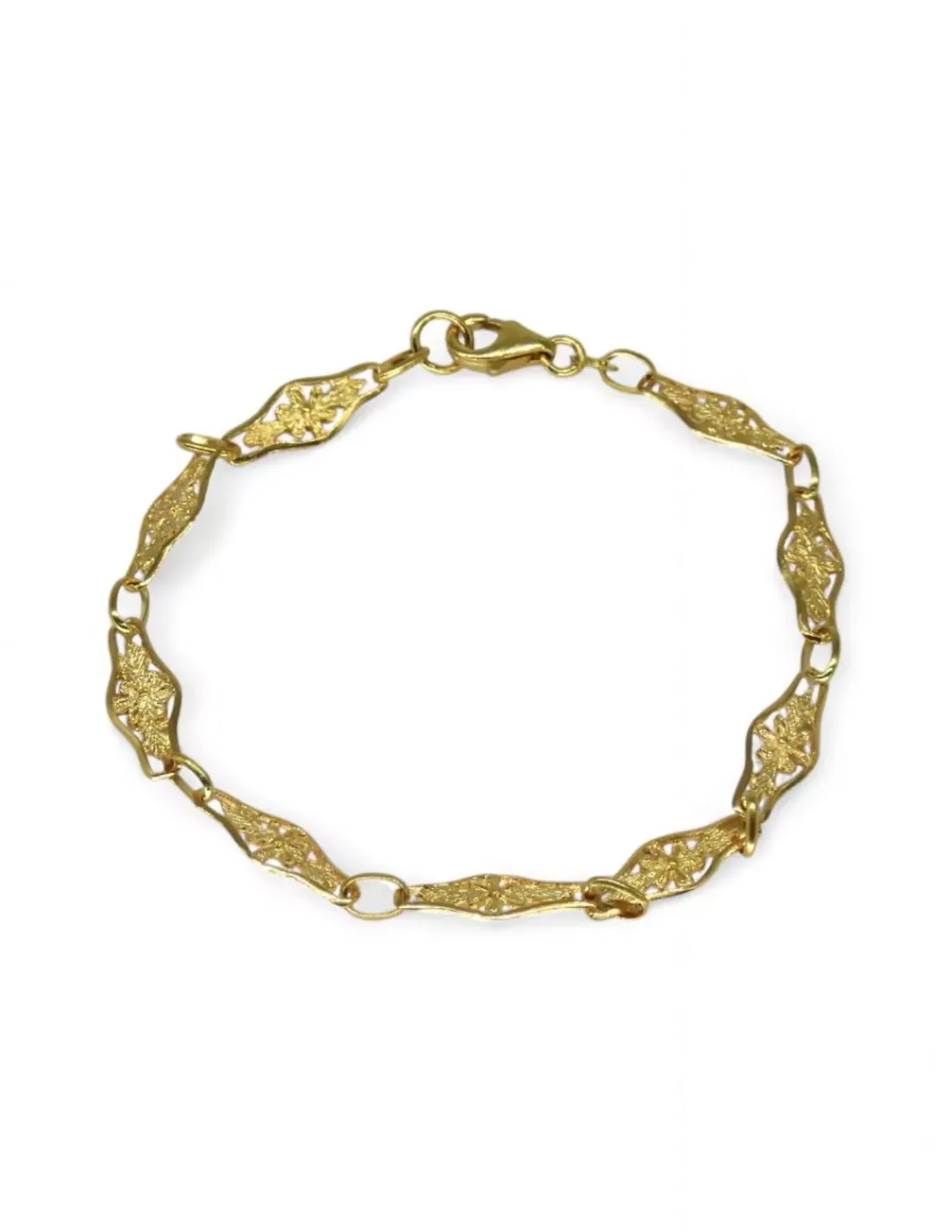 Online Pulsera rombo flores oro 18k - 20cm Pulseras De Plata | Pulseras De Oro