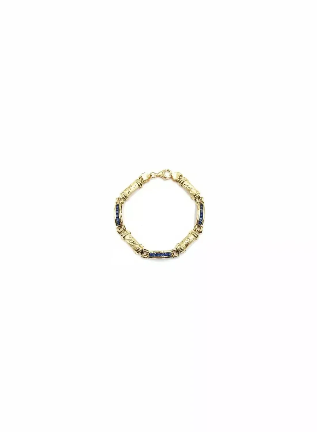 Best Sale Pulsera semirrígida piedras azules oro 18k - 18cm Pulseras De Oro | Pulseras De Plata