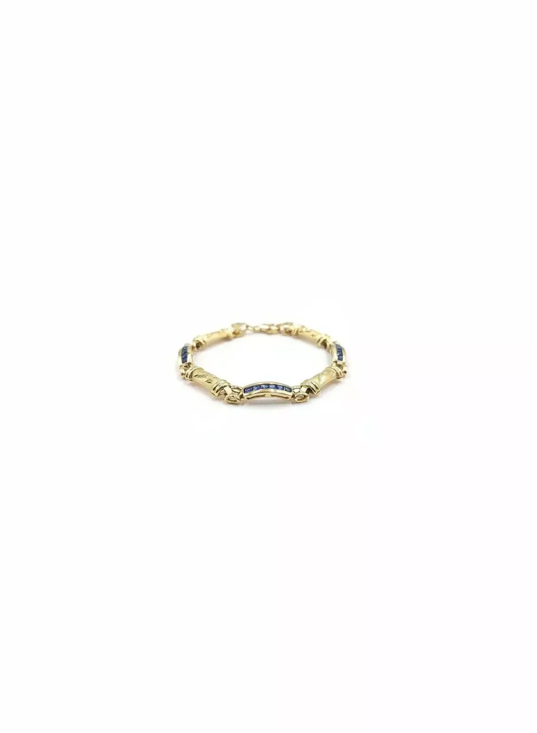 Best Sale Pulsera semirrígida piedras azules oro 18k - 18cm Pulseras De Oro | Pulseras De Plata