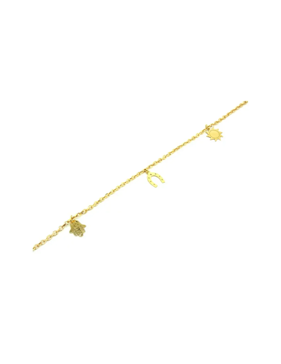 Cheap Pulsera tobillera sol herradura mano Fátima oro 18k Más Joyas