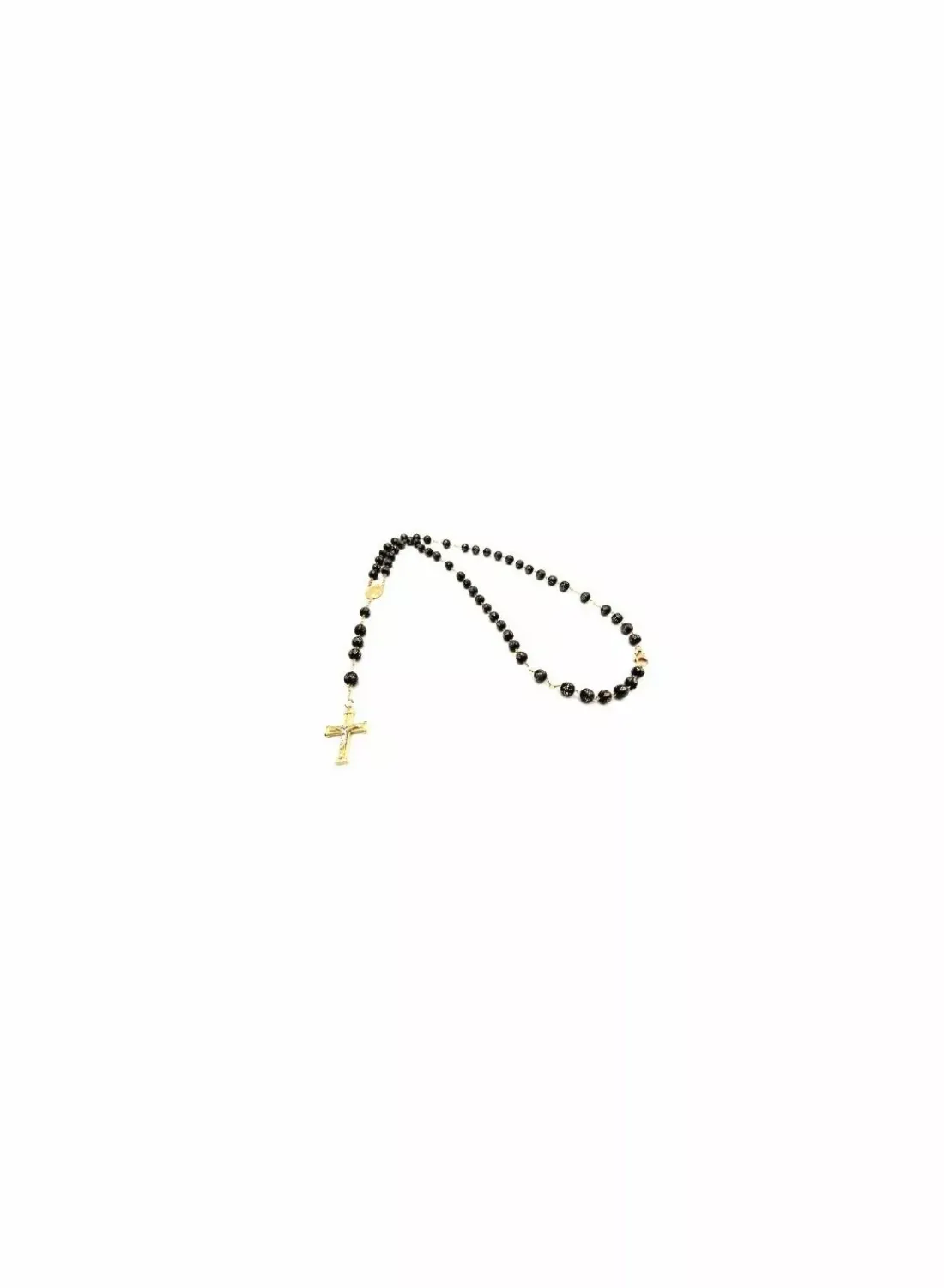 Outlet Rosario virgen Milagrosa y cruz cristo bicolor oro 18k - 49cm Gargantillas De Oro | Medalla De Cristo