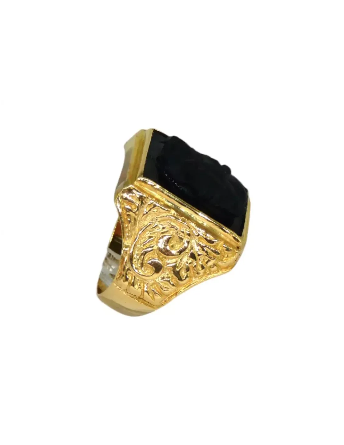 Online Sello labrado con camafeo ónix oro 18k - T.18 Sellos | Anillos De Oro