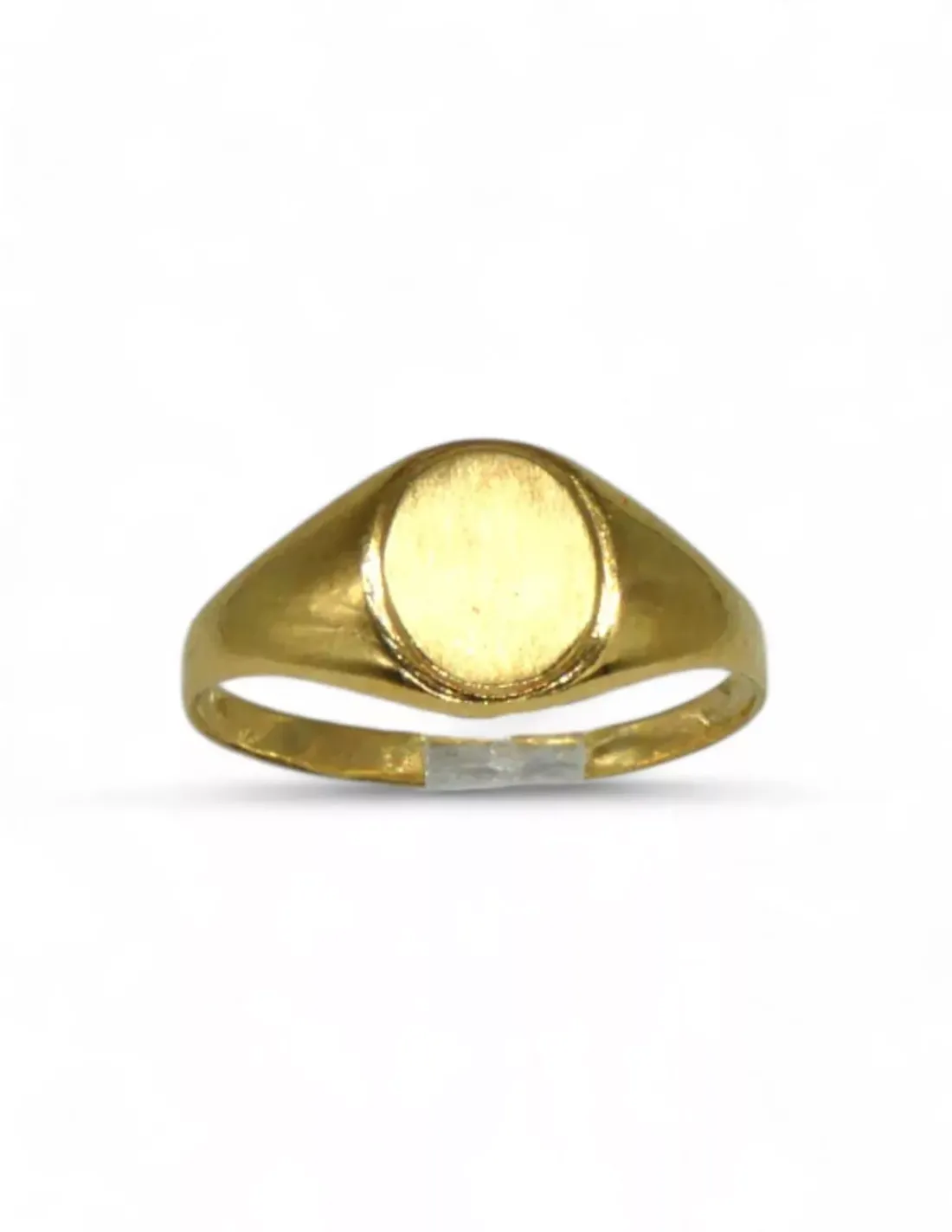 Cheap Sello redondo placa satinada liso oro 18k - T.11 Sellos | Anillos De Oro