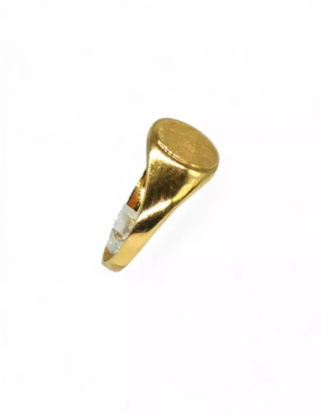 Cheap Sello redondo placa satinada liso oro 18k - T.11 Sellos | Anillos De Oro