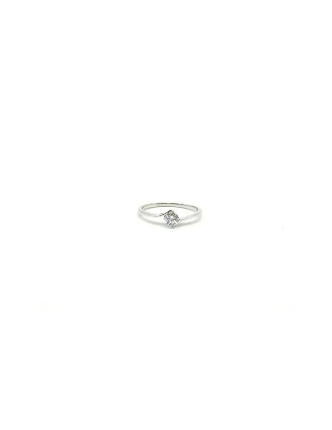 Online Solitario 4 garras cruzado oro blanco 18k Anillos De Oro Blanco | Anillos