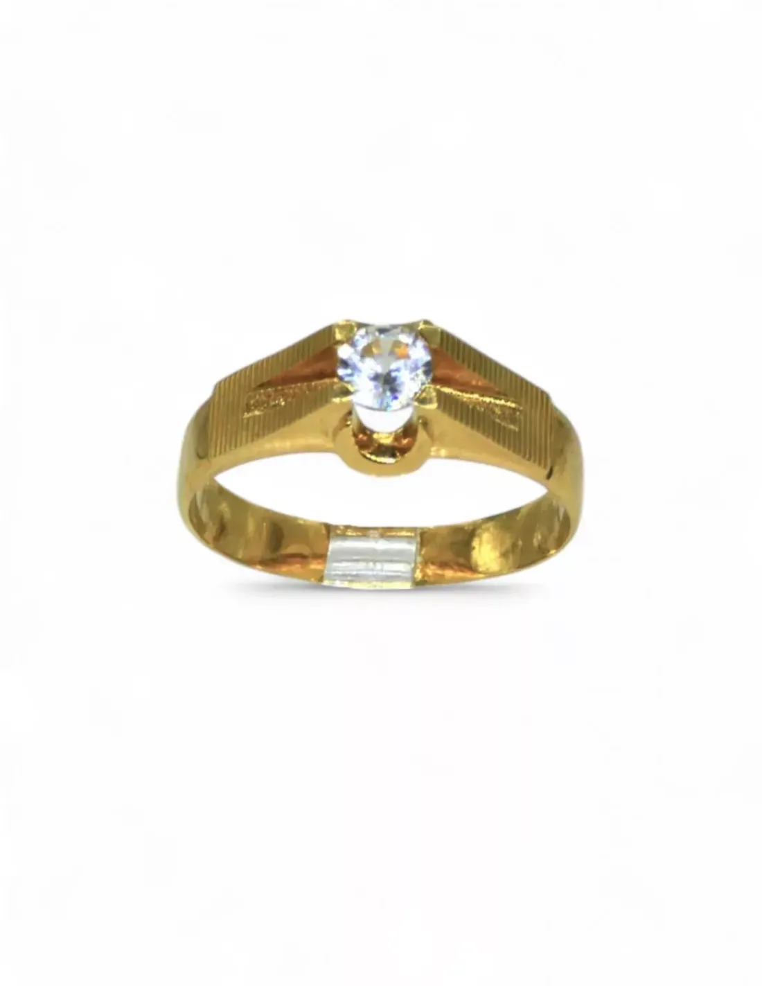 Store Solitario circonita laterales labrados oro 18k -T.21 Anillos De Oro | Anillos