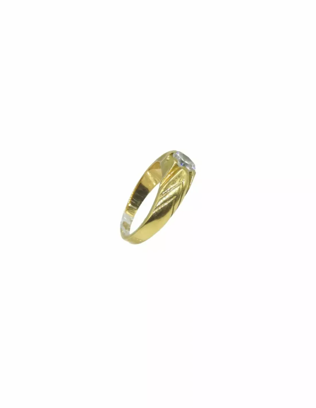 Clearance Solitario labrado espiga con circonita oro 18k - T.18 Anillos De Oro | Anillos