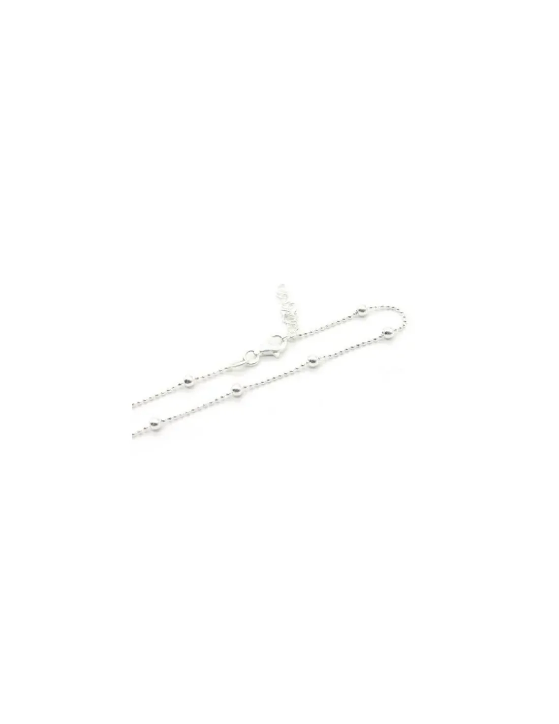 Fashion Tobillera plata cadena bolas 3mm 23 cm Más Joyas